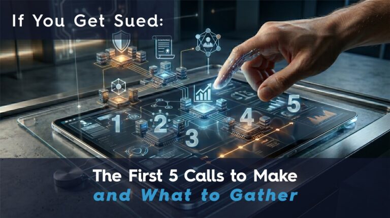 If You Get Sued: The First 5 Calls to Make and What to Gather